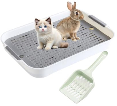 YongHang 37x24x5cm Kaninchen Toilette Große Kaninchenklo Kaninchentoilette Mit Langlebige Schaufel Klo Ecke Toilette Für Kleintier Hasen Frettchen Meerschweinchen Katzen Usw hasentoilette (Weiß
