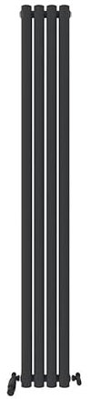 VeeBath Montpellier Matt Anthracite Low Carbon Mild Steel Vertical Double Panel Bathroom Heating Radiator - 1800 x 240mm