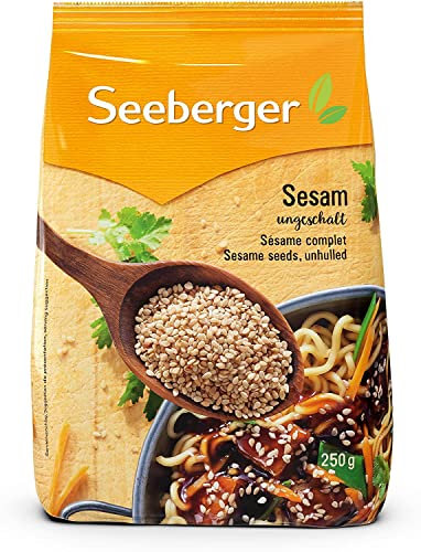 Seeberger Sésame complet : graines de sésame très riches en nutriments - pour préparer des plats - sans additifs, vegan (1 x 250 g)