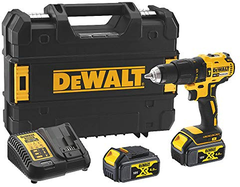 Brushless Hammer Drill 2 x 4.0Ah Case + Charger + 32 Piece Bit Set DCD778