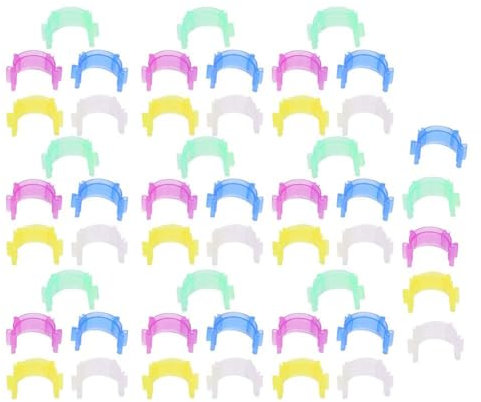 50 Stück Spulenfaden-Halter Clip, Nähklammern Spulenclips, Spulenhalter Clips, Nähgarn Durchsichtiger Kunststoff-Gewindekontrollhalter Anti-Tangling Bobbin Buddies, Bunte Faden Clips Halter Werkzeug