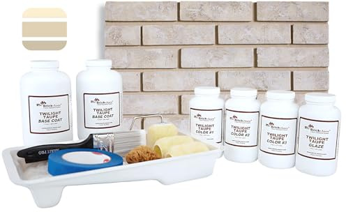 Brick-Anew All-in-One Stone Fireplace Paint Kit – Easy DIY Makeover for a Natural, Realistic Brick Look (Frosted Sunshine) Not Your Boring White Paint or Chalk Paint!
