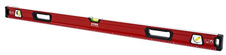 STIER Premium Wasserwaage, mit Magnet und drei Libellen, 1200 mm, 0,5 mm/m, vertikal und horizontal messen, Spiegel-Lotlibelle, präzise Messung, Aluminiumlegierung, doppelt gefräste Oberfläche