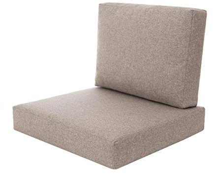 PillowPrim Kissen Set für Rattan/Korbsessel, Rückenlehne Sitz, Sitzkissen Outdoor Sitzpolster Gartenstuhl, Sitzauflage Rattan-Stuhl, 60x55x40 cm - Cappuccino