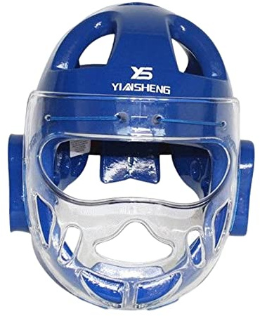 Ronyme Niños Adultos Karate Headgear MMA Artes Marciales Face, Soft Head Gear para Sparring Grappling Muay Thai Kickboxing Taekwondo Training, Azul, M