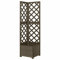 BaraSh Jardinière d'angle en Treillis Gris 40x40x150 cm Bois de Sapin,Jardiniere sur Pieds,Bac avec Treillis,Jardiniere Terrasse