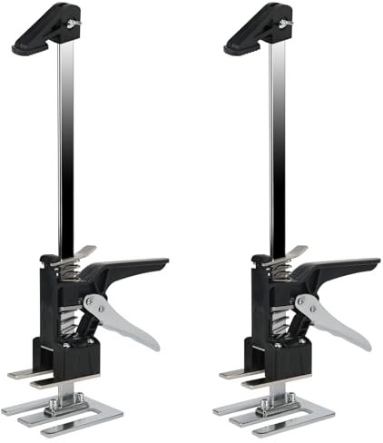 ConBlom Paquete de 2 gatos de brazo para ahorro de mano de obra, herramienta de elevación manual, dispositivo de elevación de ajuste de altura multifunción, elevador de puerta y panel de madera, carga