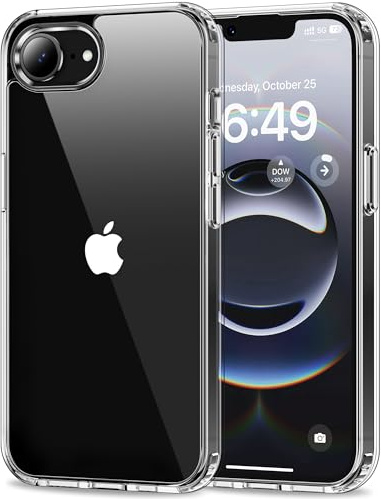 HOOMIL Crystal Clear Hülle für iPhone 16e, Nie Vergilbung Durchsichtig Handyhülle Stoßfest Schutzhülle - Transparent