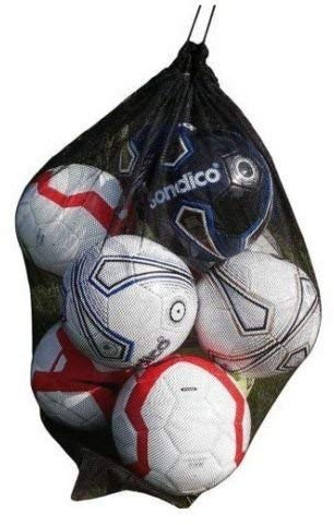 NNN 20 Ball Red Mesh Carry Sack Football/Netball Carry Bag Netbag with Drawstring Closure
