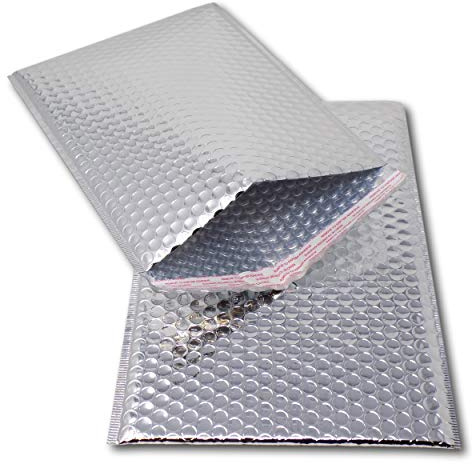 EPOSGEAR 10 Silver Shiny Metallic Foil Bubble Padded Bag Mailing Envelopes - Perfect for Marketing, Promotions or and Alternative to Gift wrap (A4 / C4-324mm x 230mm)