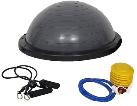 Baumarktplus Balance Half Ball Trainingsball Gymnastikball 60 cm x 18 cm (Grau)