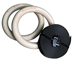 Modular Sports Gymnastikringe aus Holz 32mm / hochwertige Turnringe Outdoor & Indoor/belastbare Gurte mit innovativem Schnellverschlusssystem/Sport Ring Bänder mit Skalierungen