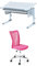 Inter Link Bundle Höhenverstellbarer Schreibtisch – Kinderschreibtisch - Aus Metall Grau/Weiß Kinderschreibtischstuhl - - 360° drehbar - Pink - Bonnie