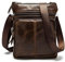 FuninCrea Umhängetasche Herren Echtes Leder Schultertasche Herren mit 4 Reißverschlusstaschen, Crossbody Bag Herren Arbeitstasche Herr Ledertasche Herr mit Abnehmbarem Schulterriemen (Braun)