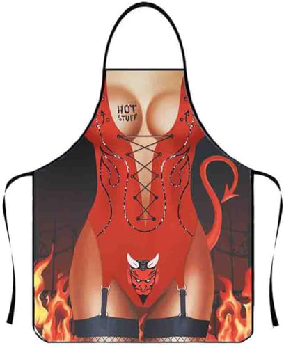 ZKGYUS Tablier de Cuisine Femme Humour, Sexy et Drôle pour Barbecue et Fête en Couple