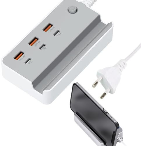 Station de charge de bureau - Station de charge USB multifonction 2 en 1, station de charge USB multiple avec puce intelligente de charge rapide de 35 W pour plusieurs appareils
