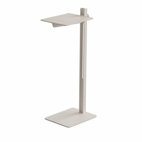RUYICZB C-format slutbord med metallram, litet sidobord för soffa, TV-brickbord som glider under, soffbord justerbart skrivbord, smalt sidobord för vardagsrum, sovrum, vitt