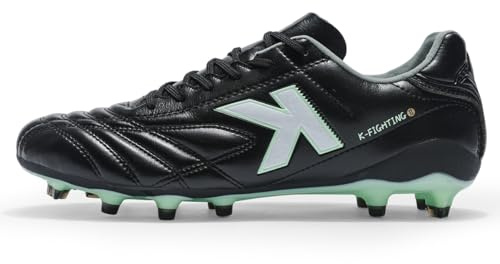KELME Men's Soccer Cleats, Firm/Artificial Ground Shoes, for Outdoor Football Rugby Baseball Lightweight, Black, 11 UK