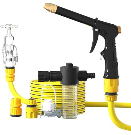 Limpiachorros Portátil de Mano | Potente Herramienta de Limpieza Manual para Autos | Limpiador de Agua a Presión,para Calles, Aceras, Terrazas, Puertas, Bancos, Muebles, Bicicletas y Motocicletas