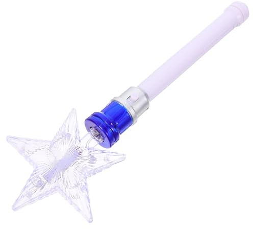 BESTOMZ Bastón de Aplausos Fanáticos Luz LED y Estrella Giratoria, Ligero Plástico Azul para Conciertos y Celebraciones de Cumpleaños