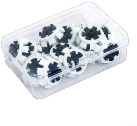 Lot de 16 crampons de chaussures de golf Twist 3.0 en caoutchouc à 8 points pour chaussures de golf Footjoy (blanc et noir)