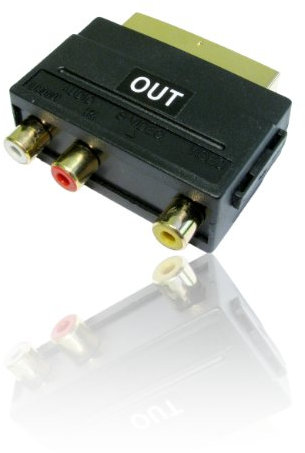 Salida SCART a conectores RCA a 3 x TV, caja de adaptador