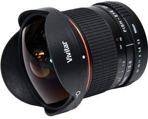 Vivitar V-8MM-N Fischaugen-Objektiv, 8 mm, für Nikon, Schwarz