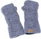 GURU SHOP Gehäkelte Handstulpen Blümchen, Armstulpen aus Schurwolle, Pulswärmer - Taubenblau, Herren/Damen