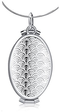 AMDXD Photo Collier Médaillon Forme Ovale 4 Photos Utilisable Femme Homme Pendentif Collier Argent Cadeau de Noël