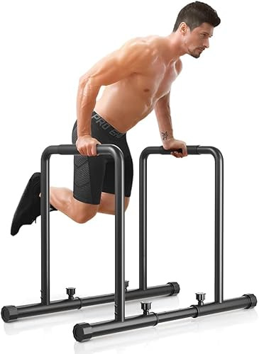 YOLEO Barras Paralelas Calistenia Adjustable, Dip Bar Fitness, Push Up Bars de Inmersión, Altura y Ancho Ajustables, Acero