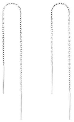 Beydodo Ohrringe Weißgold 750 Damen, Durchzieher Ohrringe Lang mit Kette 8CMOhrringe Nickelfrei Weißgold Modeschmuck