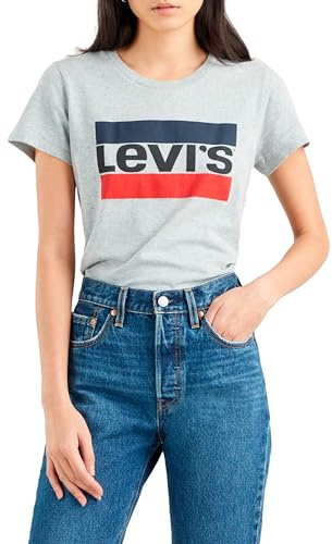 Levi's The Perfect Tee T-Shirt dam, Sportswear Logo Heather Grey, S