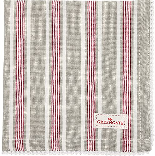 GreenGate Ivah Stoffserviette mit Spitze Stripe beige 40 cm