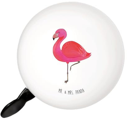 Mr. & Mrs. Panda XL Fahrradklingel Flamingo Classic - Geschenk, Selbstliebe, große fahrradklingeln, Klang, Tochter, fahrradklingel XXL, prächtig,