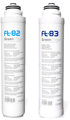 Lot De 2 Cartouches Filtrantes Pour Filtre Sous évier Duo Et Trio Ft82 Filtre Sédiments Ft83 Charbon Actif