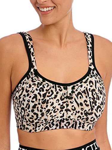 Freya High-Octane Underwired Sports Bra Pure Leopard Beige 34DD