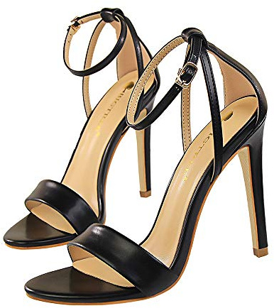 Kimigia Zapatos de Mujer, Sandalias de tacón Alto de Aguja con Punta Abierta y Correa de Tobillo Colorida para Fiesta, Club Nocturno, Regalo de cumpleaños, Altura del tacón 11CM