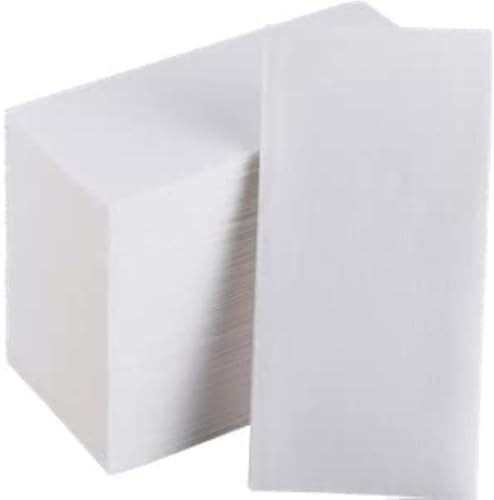 DADAWU Linen Feel Napkins Disposable Napkins Cloth-Like Decoration Serviettes Eco Napkins for Wedding, Party, Birthday, Dinner Christmas, 12“x17 (White,50Count)