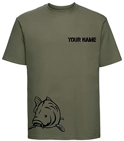 Personalised Carp Hunter T-Shirt Your Custom Name Carp Hunting Fisherman Father's Day Vintage Retro Birthday Gift Unisex Tee Top