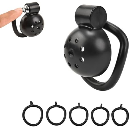 Gabbia Pene Chastity Cage Penis Cage Cock Cage Bdsm Sex Toy Uomo Castità Maschile Per Giochi Erotitici Sexy Per Coppie 680 (No Tube,Black)