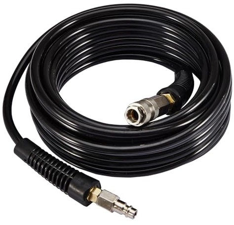 CarBole Manguera Aire Comprimido de PU,Manguera de Aire Híbrida 6.5mmx10m,Presión de Trabajo de 300 PSI,con Limitadores de Flexión Instalados,Conexiones Seguras y Sin Fugas