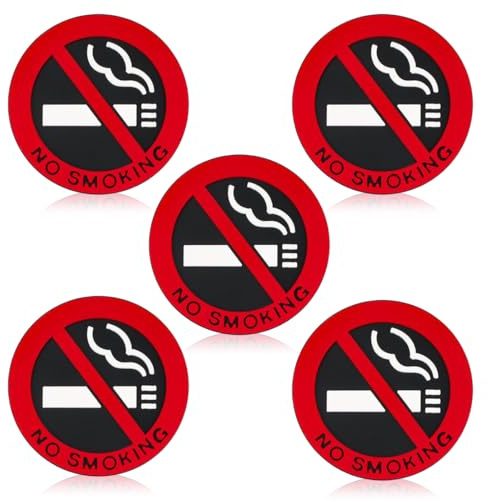 AEIOPRS 5 Pcs Autocollants Non-Fumeurs pour Voiture Avertissement de Fumer Cigarettes Non Autorisées Affiche pour Intérieur et Extérieur