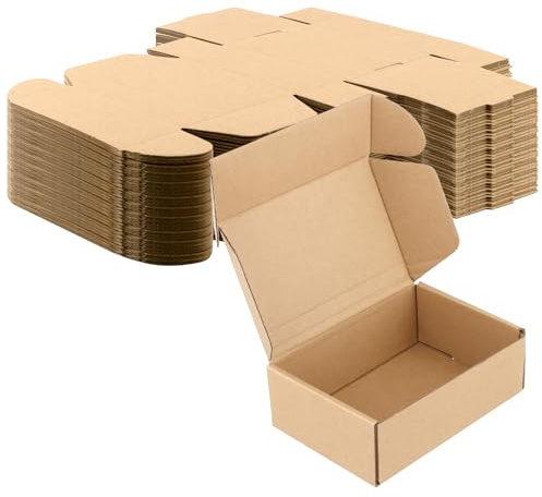 JAPCHET Lot de 40 petites boîtes d'expédition en carton ondulé marron 15 x 10 x 5 cm