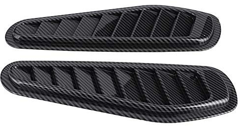 Copertura per Cofano di Aspirazione del Flusso D'aria per Auto in Stile Fibra di Carbonio 2 Pezzi Universale