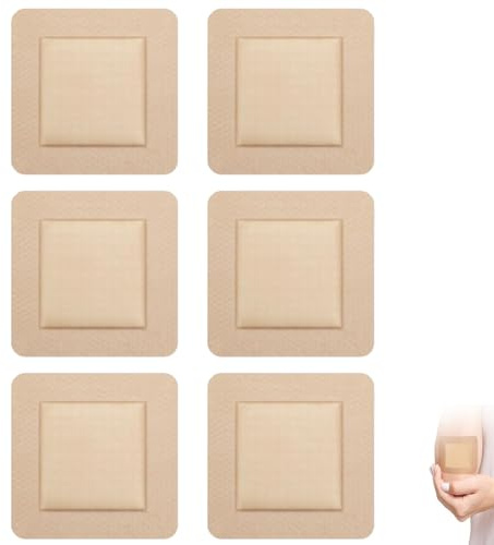 6 cerotti da decubito, bendaggio in schiuma 5 × 5 cm, cerotti in silicone per protezione delle ferite, traspiranti e delicati sulla pelle, ideali per l'uso quotidiano e ferite leggere