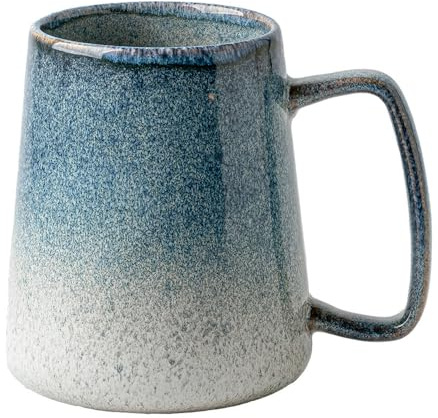 Hosoncovy Tazza da caffè in ceramica con manico, 700 ml, con manico, colore sfumato a contrasto, tazza da tè, tazza regalo per coppie, colore blu