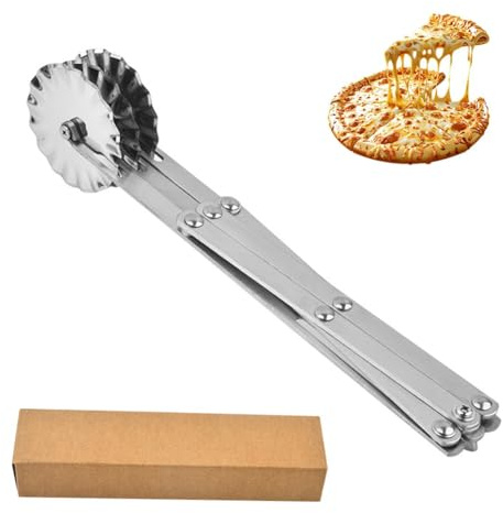 Tagliapasta a 3 Ruote, Rotella Tagliapizza Regolabile, Espandibile Rotella Tagliapasta, Larghezza Regolabile,Multi-Rotella,Larghezza Regolabile, Divisore Per Impasto, Coltello Da Pasticceria