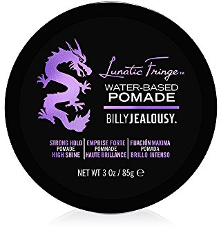 Billy Jealousy Lunatic Fringe Water-Based Pomade for Men, Strong Hold, High Shine, Water Soluble and Vegan Hair Product Ideal for Medium to Long Thick Mane, 3 oz