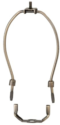 B&P Lamp® 7 Inch Heavy Duty Lamp Shade Harp Holder for Table and Floor Lamps, Antique Brass Finish