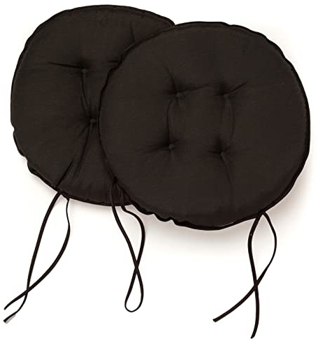 PARAMAISON Cuscini Sedia con Lacci Giunk, Set da 2 pezzi Rotondo, Imbottito, Interni od Esterni, Non Sfoderabile, Ø 40 cm, Vari Colori